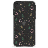 Snake & Moon Pattern (Clear) Slim TPU Phone Case for iPhone SE 8 7 Plus