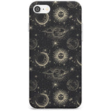 Large Suns, Moons & Clouds Black Impact Phone Case for iPhone SE 8 7 Plus