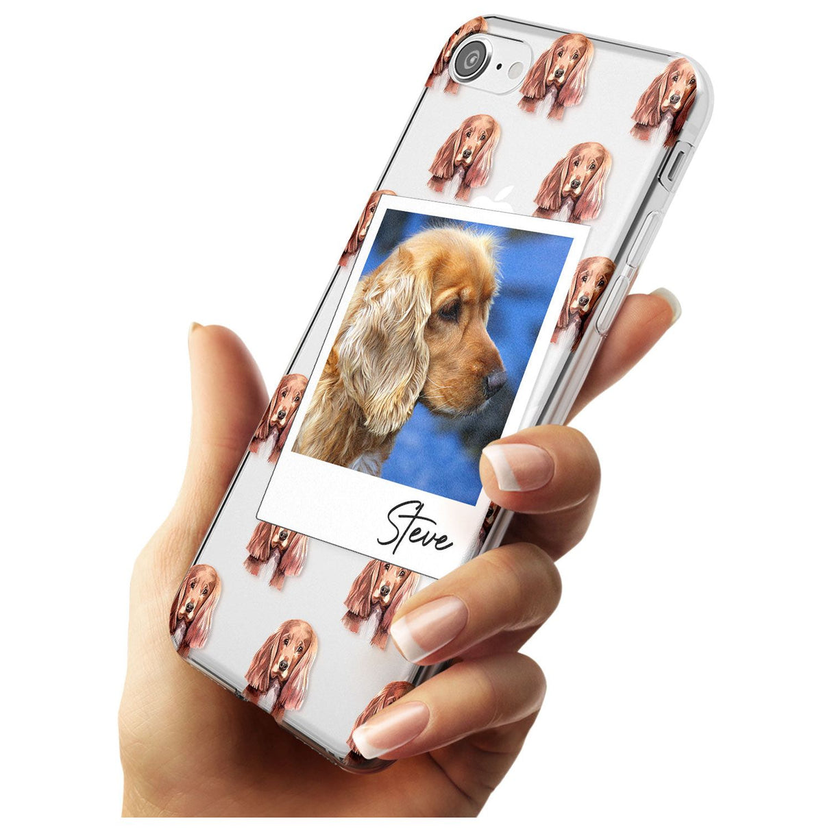 Cocker Spaniel - Custom Dog Photo Black Impact Phone Case for iPhone SE 8 7 Plus