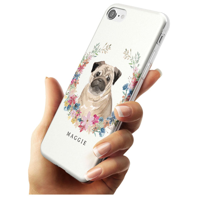 Pug - Watercolour Dog Portrait Slim TPU Phone Case for iPhone SE 8 7 Plus