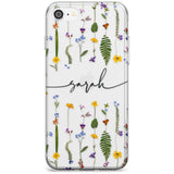 Custom Wildflower Lines Black Impact Phone Case for iPhone SE 8 7 Plus