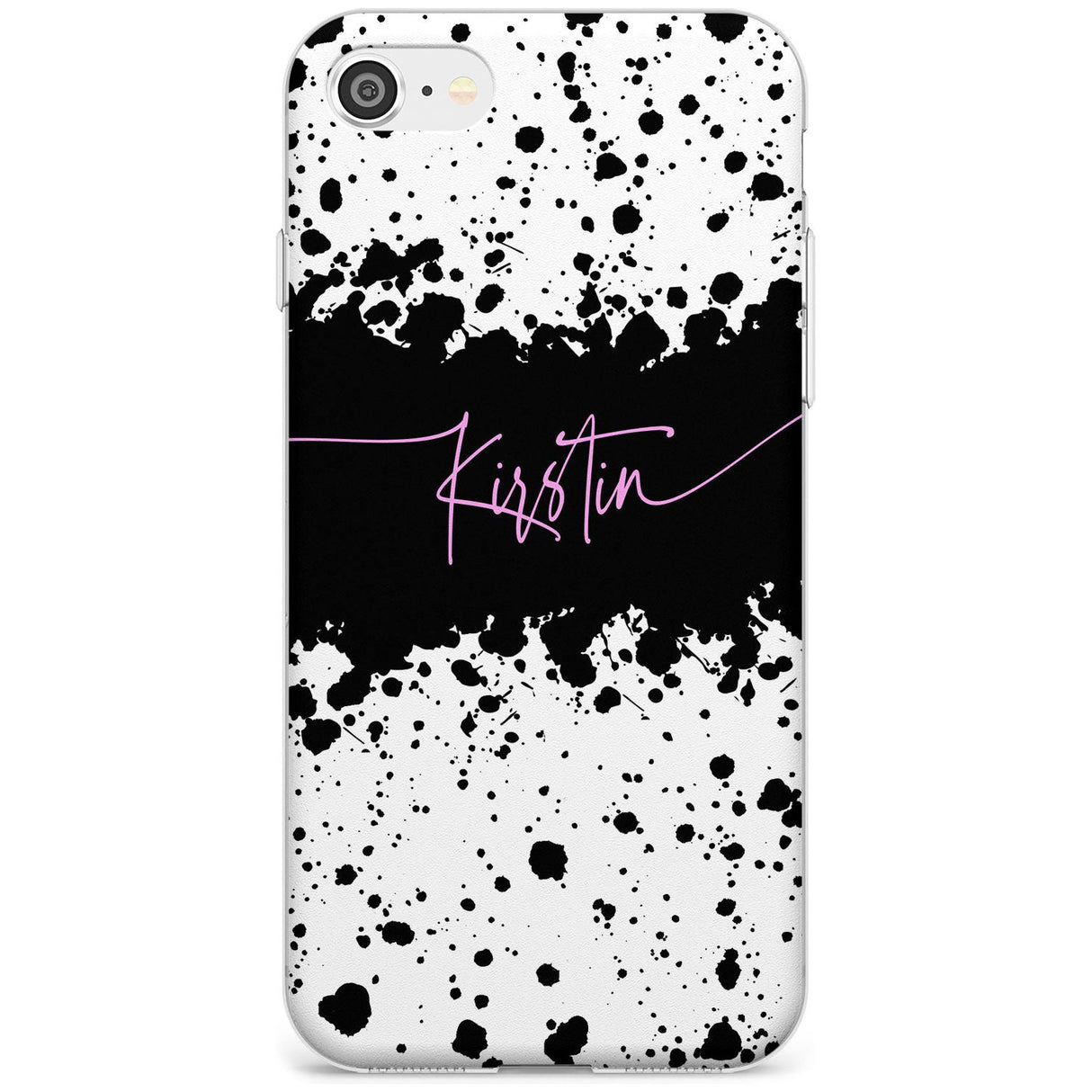 Black & White Paint Splatters iPhone Case  Slim Case Custom Phone Case - Case Warehouse