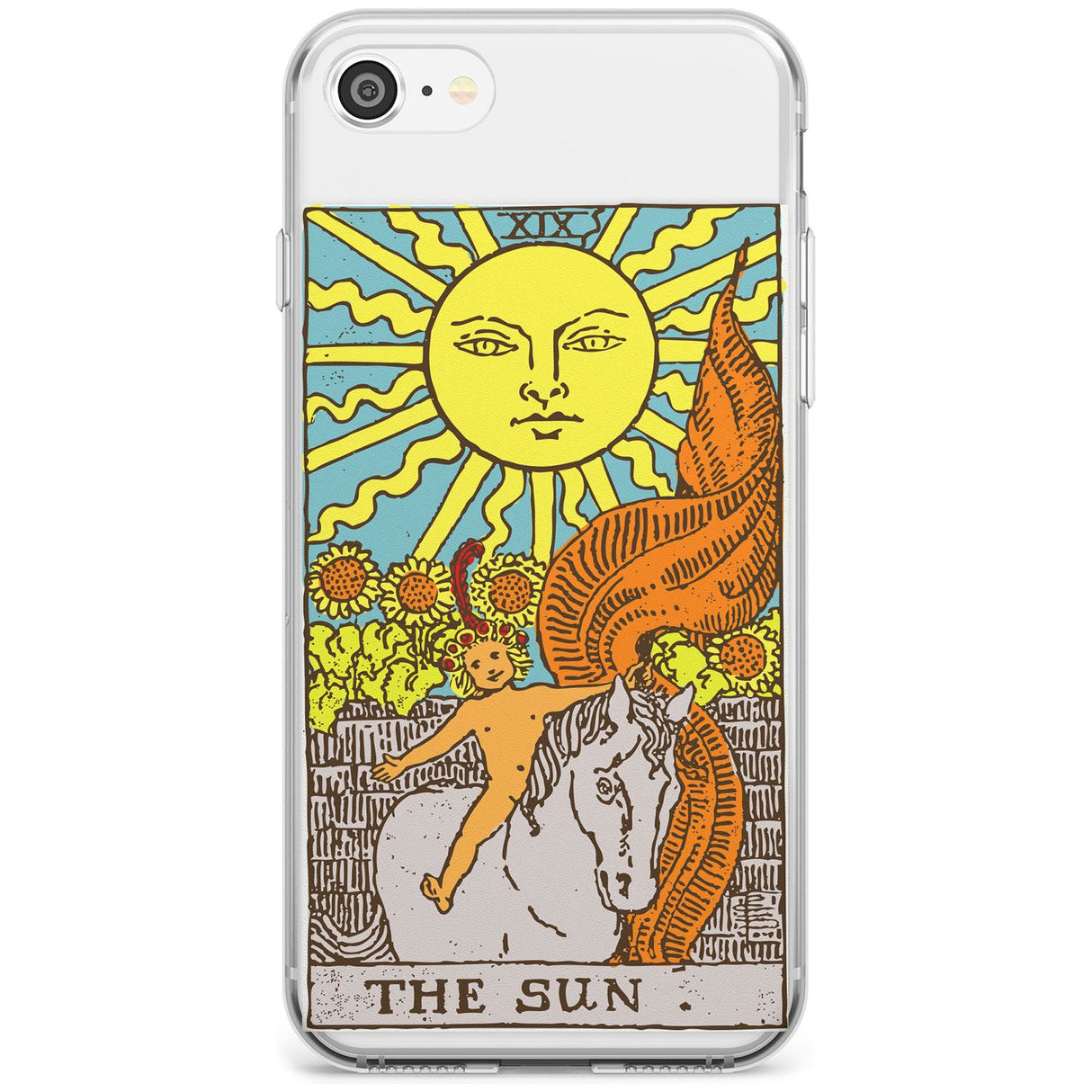 The Sun Tarot Card - Colour Black Impact Phone Case for iPhone SE 8 7 Plus