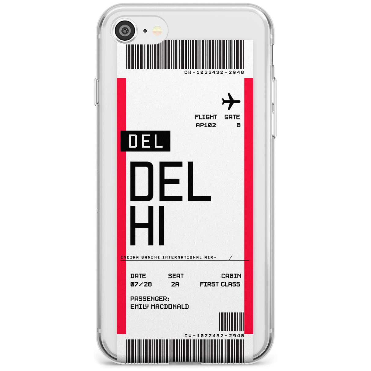 Delhi Boarding Pass iPhone Case  Slim Case Custom Phone Case - Case Warehouse