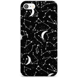 White Constellations on Black Black Impact Phone Case for iPhone SE 8 7 Plus