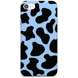 Blue and Black Cow Print Slim TPU Phone Case for iPhone SE 8 7 Plus