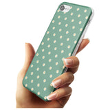 Daisy Pattern - Teal Cute Floral Daisy Design Black Impact Phone Case for iPhone SE 8 7 Plus