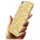 Floral Print on Mustard - Cute Floral Design Black Impact Phone Case for iPhone SE 8 7 Plus