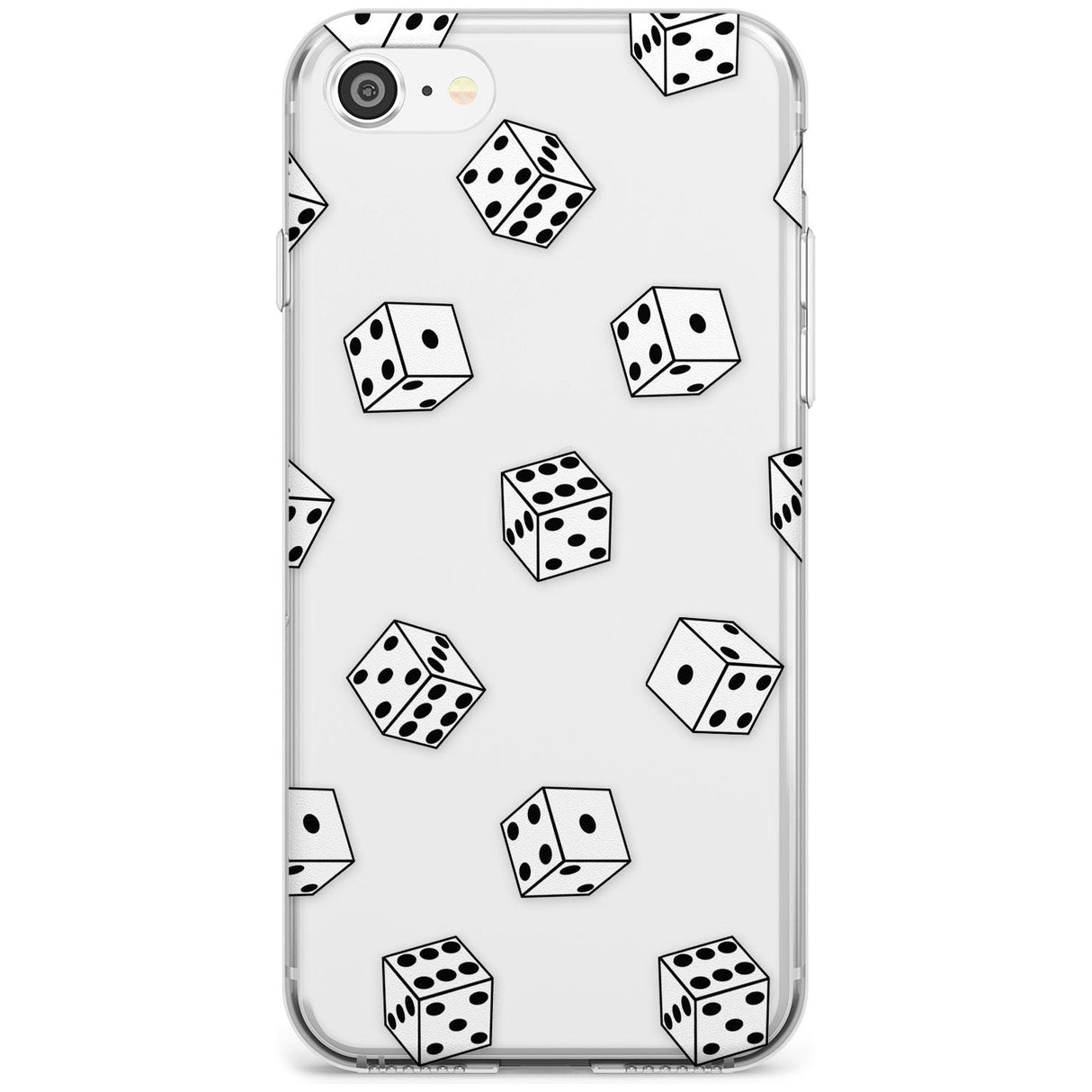 Clear Dice Pattern Slim TPU Phone Case for iPhone SE 8 7 Plus