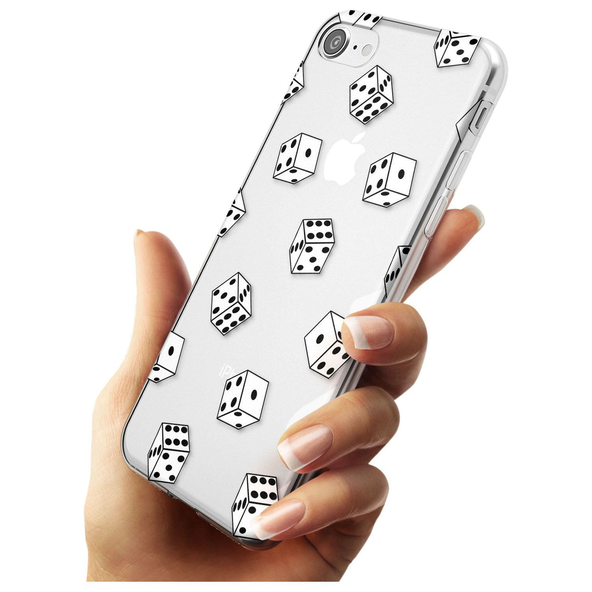 Clear Dice Pattern Slim TPU Phone Case for iPhone SE 8 7 Plus