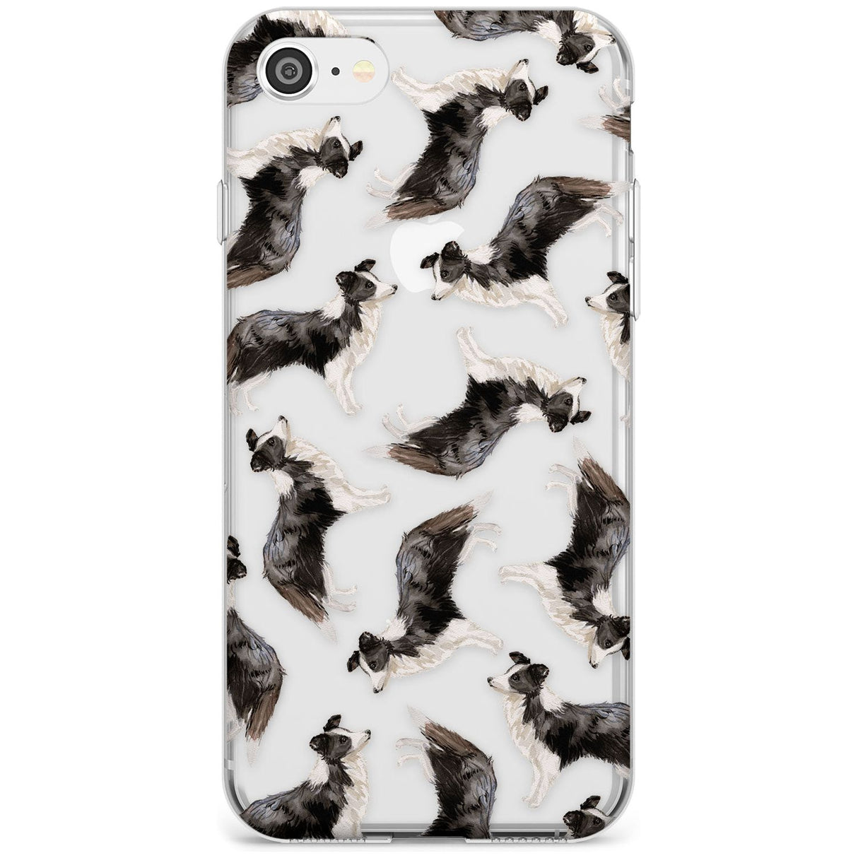 Border Collie Watercolour Dog Pattern Slim TPU Phone Case for iPhone SE 8 7 Plus