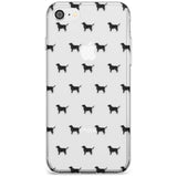 Black Labrador Dog Pattern Clear Slim TPU Phone Case for iPhone SE 8 7 Plus