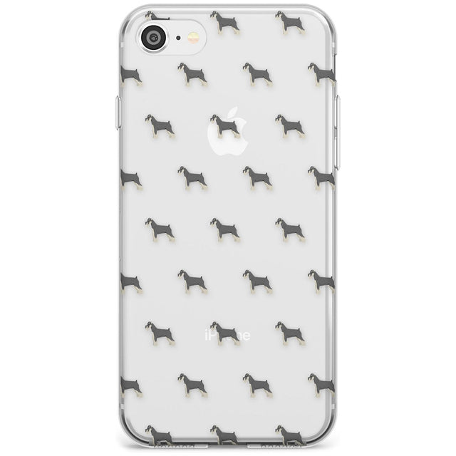 Schnauzer Dog Pattern Clear Slim TPU Phone Case for iPhone SE 8 7 Plus