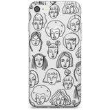 Girl Portrait Doodles Slim TPU Phone Case for iPhone SE 8 7 Plus