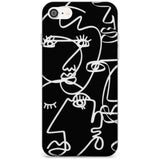 Continuous Line Faces: Clear on Black Black Impact Phone Case for iPhone SE 8 7 Plus