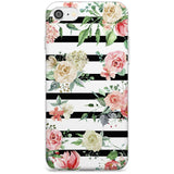 Bold Stripes & Flower Pattern Slim TPU Phone Case for iPhone SE 8 7 Plus