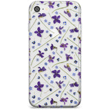 Violet & Blue Floral Pattern Design Slim TPU Phone Case for iPhone SE 8 7 Plus