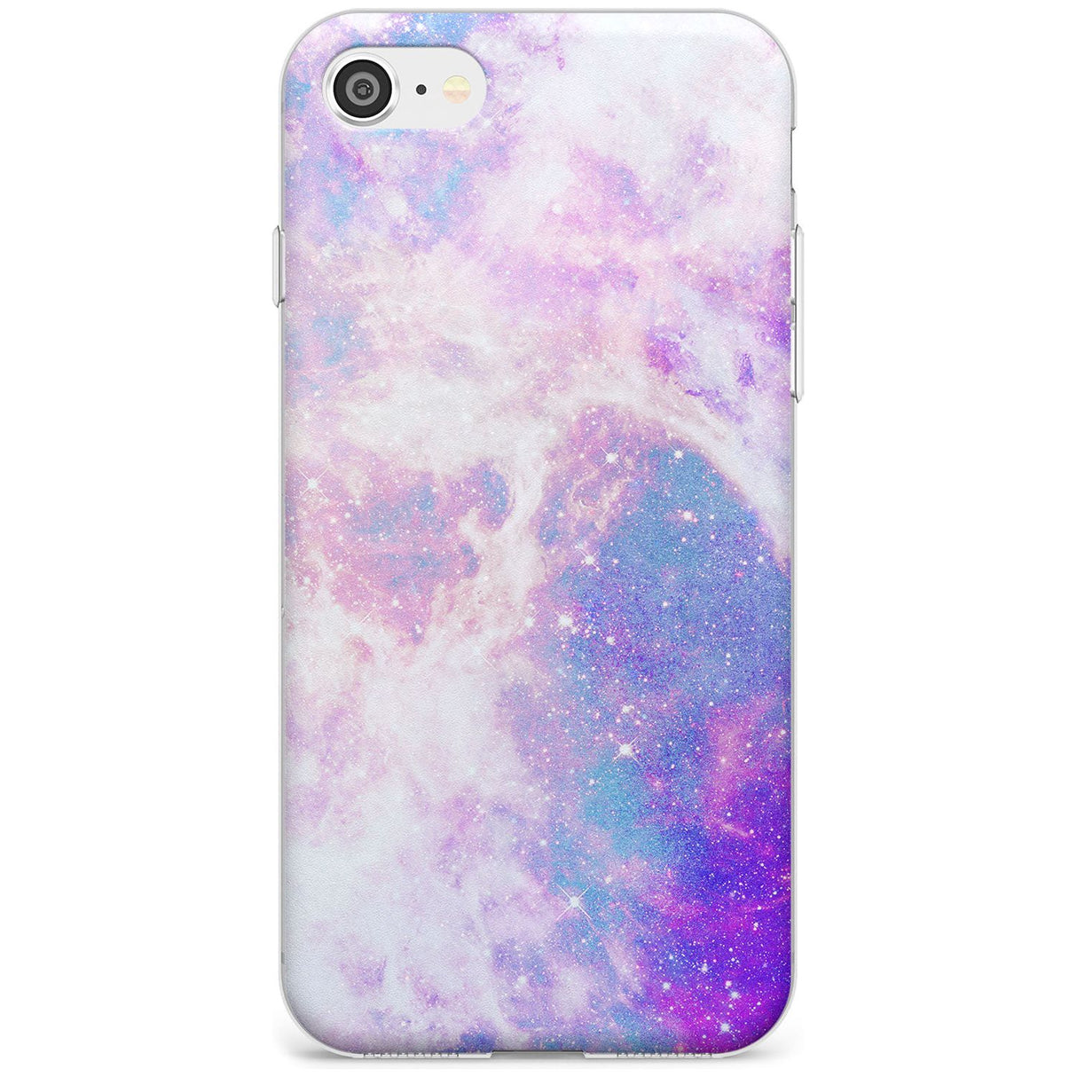 Purple & Blue Galaxy Pattern Design Slim TPU Phone Case for iPhone SE 8 7 Plus