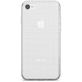 Simplistic Large Grid Pattern White (Transparent) Slim TPU Phone Case for iPhone SE 8 7 Plus