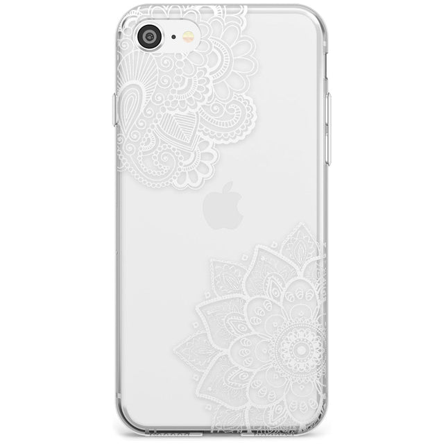 White Henna Florals Slim TPU Phone Case for iPhone SE 8 7 Plus