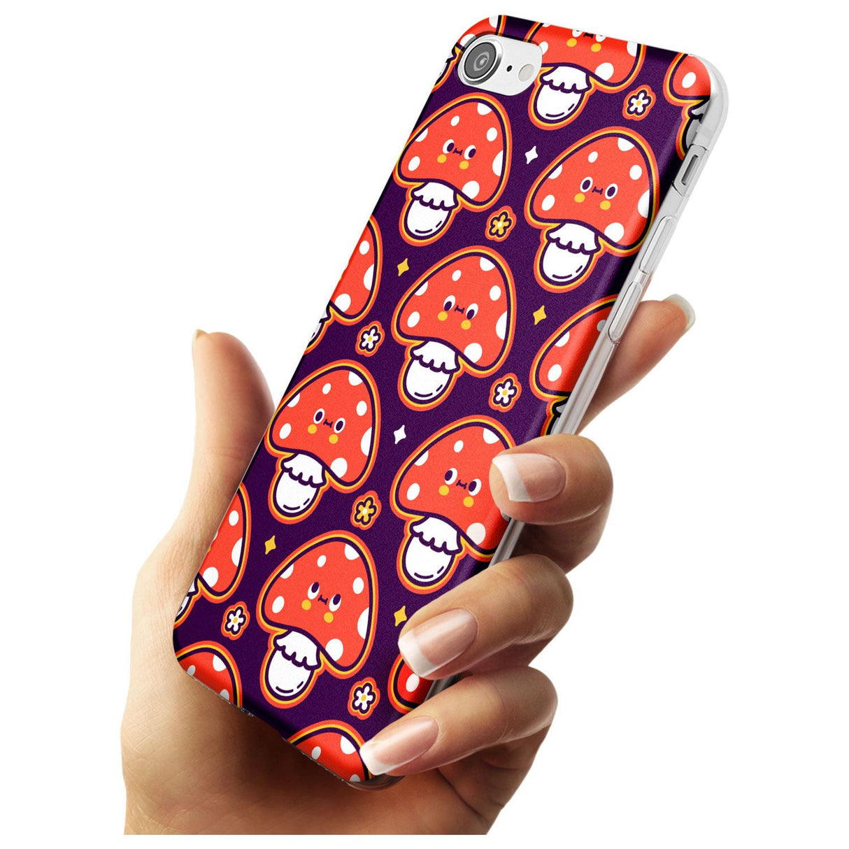 Mushroom Kawaii Pattern Slim TPU Phone Case for iPhone SE 8 7 Plus