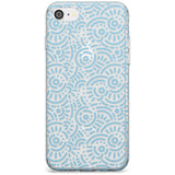 Light Blue Pattern Memphis Retro Pattern Design Slim TPU Phone Case for iPhone SE 8 7 Plus