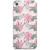 White Tigers on Pink Pattern Slim TPU Phone Case for iPhone SE 8 7 Plus