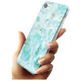 Turquoise Aqua Onyx Marble Black Impact Phone Case for iPhone SE 8 7 Plus