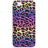 Rainbow Gradient Leopard Print Black Impact Phone Case for iPhone SE 8 7 Plus