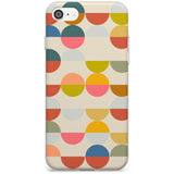 Abstract Retro Shapes: Colourful Circles Black Impact Phone Case for iPhone SE 8 7 Plus