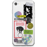 Peeled Sticker Mix Black Impact Phone Case for iPhone SE 8 7 Plus