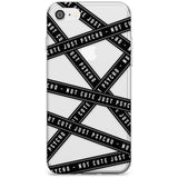 Caution Tape (Clear) Not Cute Just Psycho Slim TPU Phone Case for iPhone SE 8 7 Plus