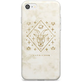 Capricorn Emblem - Solid Gold Marbled Design Slim TPU Phone Case for iPhone SE 8 7 Plus