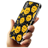 Acid Face Grid Pattern Black Impact Phone Case for iPhone X XS Max XR