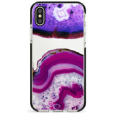 Purple & White Gemstone Crystal Clear Design Black Impact Phone Case for iPhone X XS Max XR