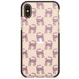 Pink and Blue Cat Pattern Black Impact Phone Case for iPhone X XS Max XR