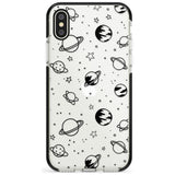 Outer Space Outlines: Black on Clear Pink Fade Impact Phone Case for iPhone X XS Max XR