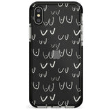 Boob Pattern (White) Pink Fade Impact Phone Case for iPhone X XS Max XR