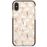 White Bunnies and Carrots Black Impact Phone Case for iPhone X XS Max XR