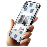 Personalised English Blue Cat Photo Black Impact Phone Case for iPhone X XS Max XR