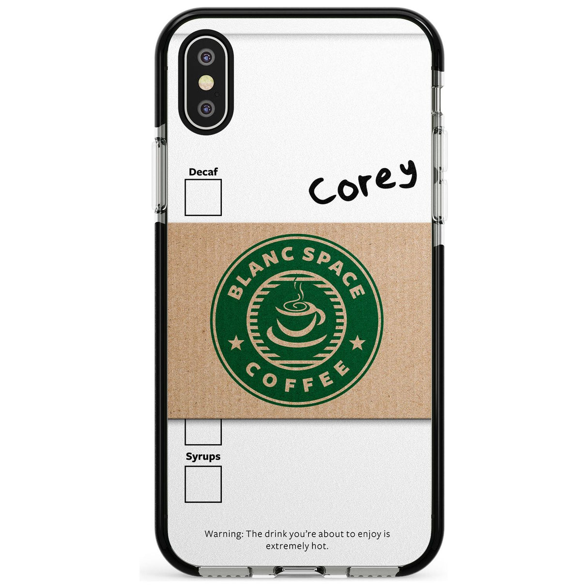 Personalised Coffee Cup Black Impact Phone Case for iPhone X XS Max XR