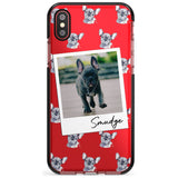 French Bulldog, Grey - Custom Dog Photo Pink Fade Impact Phone Case for iPhone X XS Max XR