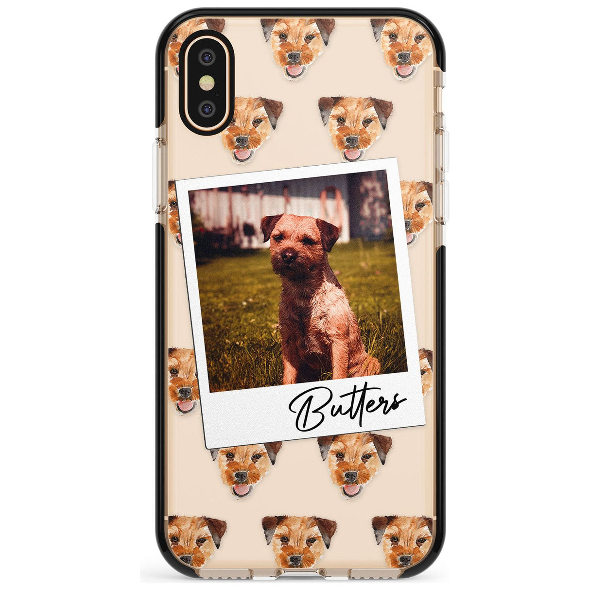 Border Terrier - Custom Dog Photo Pink Fade Impact Phone Case for iPhone X XS Max XR