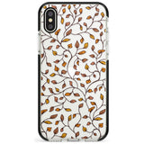 Personalised Autumn Leaves Pattern Black Impact Phone Case for iPhone X XS Max XR