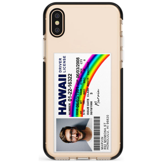 Personalised Hawaii Driving License Black Impact Phone Case for iPhone X XS Max XR