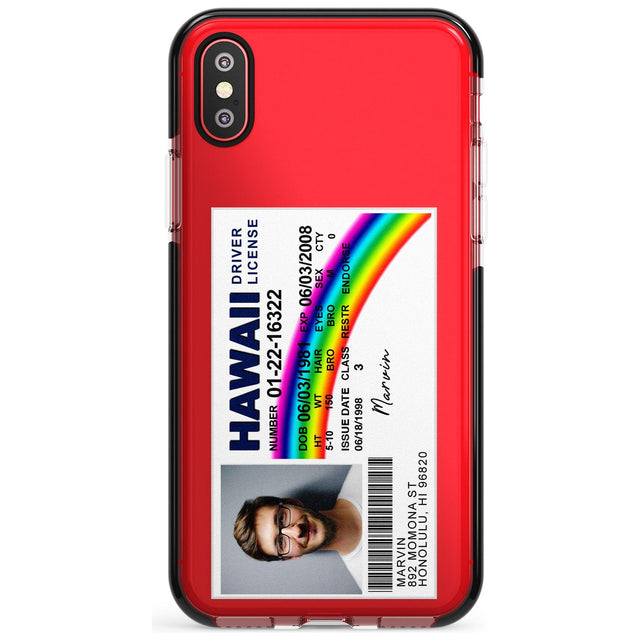 Personalised Hawaii Driving License Black Impact Phone Case for iPhone X XS Max XR