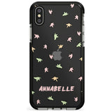 Personalised Custom Leaves Pattern Black Impact Phone Case for iPhone X XS Max XR