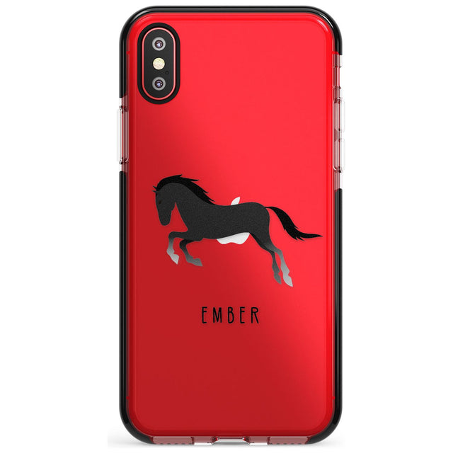 Personalised Black Horse Black Impact Phone Case for iPhone X XS Max XR