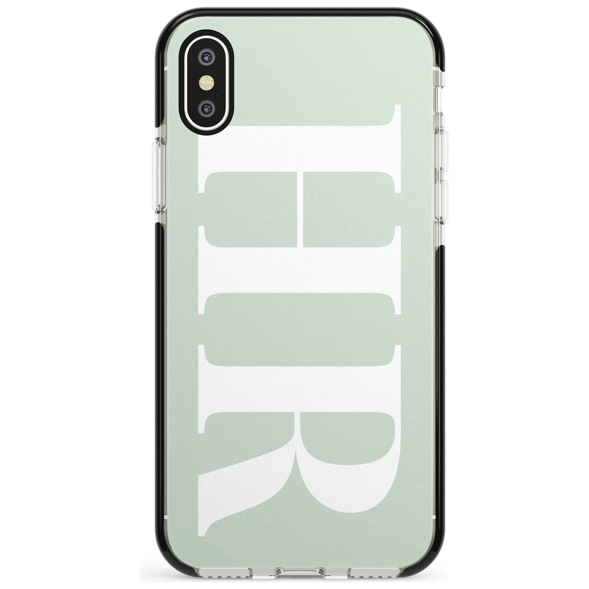 White & Seafoam Green Personalised iPhone Case  Black Impact Custom Phone Case - Case Warehouse