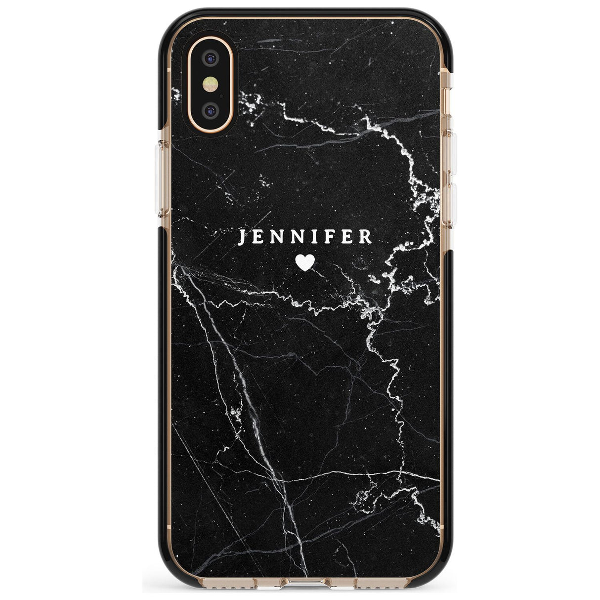 Personalised Black Marble Pink Fade Impact Phone Case for iPhone X XS Max XR